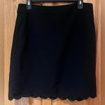Premise Scalloped Hem Stretch Lined A-Line Mini Skirt Black Size 10 NEW Photo 9