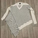 W By Worth  green white knit asymmetrical sweater v neck medium Photo 0