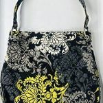Vera Bradley  Baroque Shoulder Tote Bag Black Gray Yellow Print Photo 0