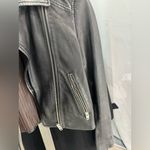 Topshop Dark Leather Jacket Photo 9
