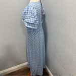Betsey Johnson Size XL Blue Checkered Puff Sleeve Plaid Midi Dress Casual Flirt Photo 5