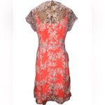 Nanette Lepore NWT Waldorf Girl Sheath Orange Crepe w/Lavender Lace Dress 10 Photo 5