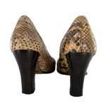 Dolce and Gabbana Brown Python Snakeskin Square Toe Kiltie Pumps Size 38 Heels Photo 6