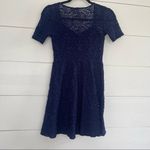 Urban Outfitters Women’s Small Pins & Needles Navy Blue Lace Skater Dress Photo 5