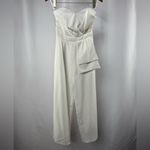 NWT Lulus Won a Heart Strapless‎ Wide Leg Jumpsuit in White Size Small Photo 3