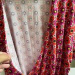 INC Pus Size 3XL Top Floral Geometric Surplice V Neck Cap Sleeve Ruched Stretch Red Photo 4