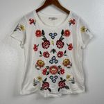 Miss Me  Floral Embroidered Short Sleeve Tee Size Small Photo 0