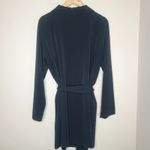 Eileen Fisher EILEEN FISHER Women's Black Mid Length Belted Trench Coat Button Close Collared Photo 3