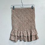 She & Sky  Pink Floral Smocked 
Mini Skirt Sz S Photo 7