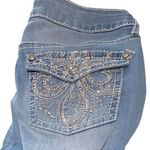Apt. 9 Womens Blue Denim Mid Rise Cropped Capris Rhinestone Glam Size 14 Photo 4