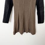 Lucy Paris [] Olive Green Black Mixed Media Wool Faux Leather Jacket Size Small S Photo 5