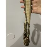 VTG Pushpa Inc Brass Cowboy Hat Shaped Buckle Green‎ Gold Silk 36" Photo 5