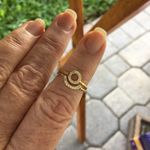 14k Gold Sterling Silver CZ Open Circle Ring Set Size 7 Gold Photo 5