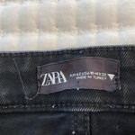 ZARA  Black Baby Bootcut Raw Hem Ankle Jeans 26" Inseam Size 10 Photo 5