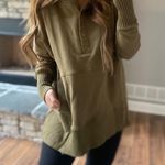 Bucketlist Boutique  Olive Henley snap hoodie Photo 6