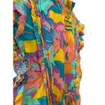 Love The Label Elana Poplin Dress Multicolored Iris Print Pockets Size Medium Yellow Photo 9