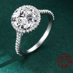 Sterling Silver SIZE 9 925 Round Sparkling AAAAA CZ Ring Photo 3