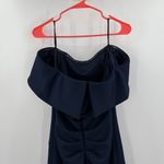 XScape Dress SZ 10 Ruffle Off The Shoulder Gown Evening Wedding Formal Navy NWT Photo 9