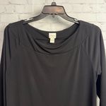 Chico's black old money draped long line blouse size 2 Large whimsigoth Photo 3