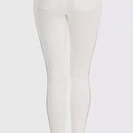 Spanx NWT Side Stripe White Vintage Grey Distressed Raw Hem Stretch Skinny Jeans Photo 2