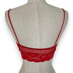 Victoria's Secret Victoria’s Secret red lace bralette, ladies small gold tag sheer stretchy bra Photo 3