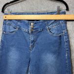 UWD Denimwear High Rise Jeans Skinny Leg Triple Button Dark Wash Women's Size 15 Blue Photo 1