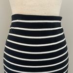 A New Day Striped Midi Skirt XL Black White Cotton Stretch Casual Mature Preppy Photo 3