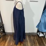 LDT Size 2 Navy Blue Blair Square Neck Sleeveless Tiered Maxi Dress Heritage Photo 4