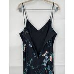 Banana Republic Floral Ruffle Midi Dress Women 14 Black Bohemian Preppy Peasant Photo 3