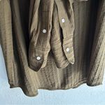 Everlane  The City Stripe Shirt Beech brown Sz 4 Photo 5