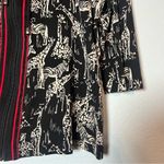 Christopher & Banks  Cardigan Full Zip Half 1/2 Sleeve Giraffe Zebra Size Medium Photo 2