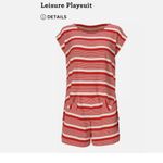 CAbi NWT   Leisure Playsuit #6220  Haute Red White Striped Large Photo 5