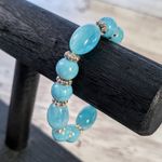 Vintage Stretch Bracelet Chunky Light Blue Photo 1