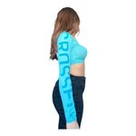 Reebok X Crossfit women’s medium long sleeve cropped activewear compression top Green Photo 4