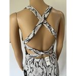 EXPRESS NWT  Gray Snakeskin Print High Neck Open Back Fitted Mini Dress Small Photo 4