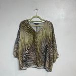 Adrienne Landau  Animal Print Blouse Sz M NWT Photo 1