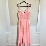 My Dreams & More Beautiful Pleated Chiffon Dress Beaded Straps Flowing Skirt 14 Pink Photo 1