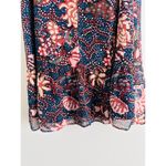 Madewell  Navy Sea Floral Print Ruffle Mini Dress Size Small Photo 4