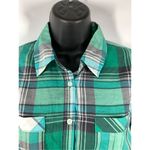 Aeropostale 5----  Cotton Green Plaid Button Up Long Sleeve Top Size Medium NWT Photo 1