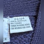 Buttons Maggie Lawrence Sweater Large Knit V-Neck Blue Gold Heart Sz 22/… Photo 10