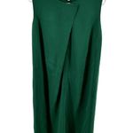 Gerard Darel  Sleeveless Mini Shift Dress Faux Wrap Snap Round Neck Green 38 6 Photo 0