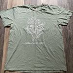 Comfort Colors Elevated Faith Sage Floral Tee‎ Shirt Medium Granola Christian Cotton Graphic Photo 0