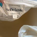 Selfie Leslie  Hold My Halo Lace Sleeve Romper White medium NWT Photo 13