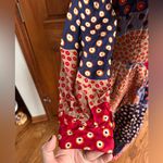 Vintage 70s Patchwork Maxidress Bold Mix of Patterns Button Front Pointed Collar Red Size 6 Photo 4