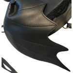 AZA Gothic Heart Bat Wing Backpack Black Lace Trim Faux Leather Mini Bag Purse Photo 3