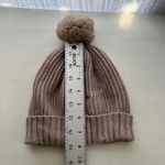 Guess  Blush Knit Pom Pom Beanie Hat Ribbed Mauve Pink Winter Cap women's Photo 6