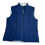 Alfred Dunner Reversible Floral Quilted Vest Blue Size 16 Photo 1