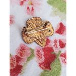 Girl Scouts Trefoil Pin Bald Eagle Shield 1980s Gold Tone Vintage Membe… Photo 1