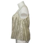 4SI3NNA Women's Gold Metallic Pleated Sleeveless Cami Camisole Crop tank Top XL Photo 1
