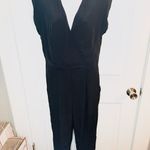 Venus  Faux Wrap Jumpsuit Full Length Pants Pockets Black 10 Photo 2